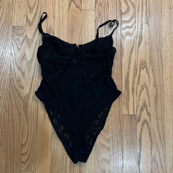 BESTFORM Black Mesh Lace~Underwire Bodysuit~sz 38C - Picture 1 of 10